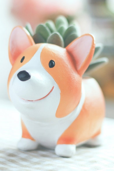 Adorable Puppy Dog Shape Resin Flowerpot