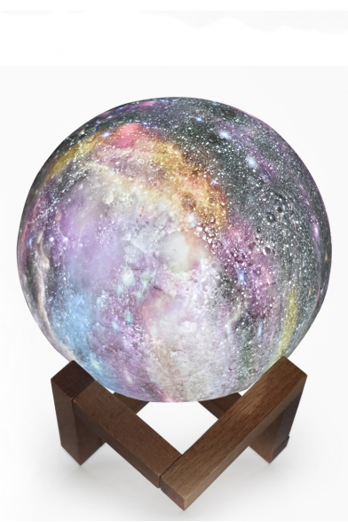 7 Color Changing Fancy Galaxy Print Moon Lamp Touch LED Night Light