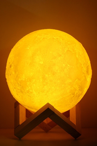 Tik Tok 3D Print Moon Night Light Lamp 3 Color Rechargeable Touch Switch Bedroom Trend