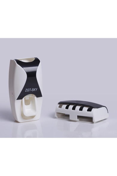 Stylish Automatic Toothpaste Dispenser Squeezer Toothbrush Holder Set