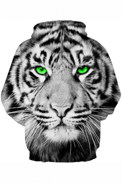 3D Tiger Pattern Long Sleeve Casual Hoodie