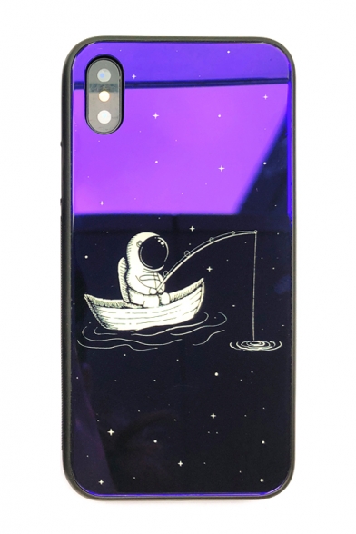 Cute Cartoon Fishing Astronaut Printed Mobile Phone Cases for iPhone