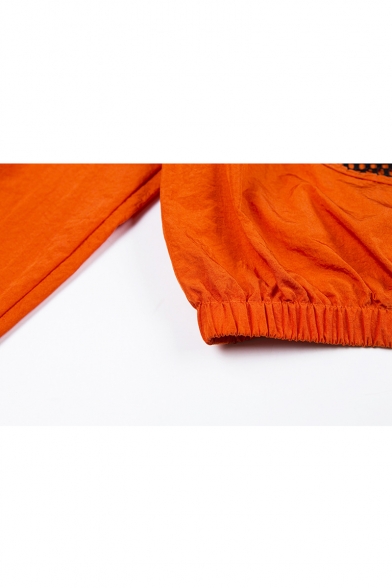 Mesh Pocket Patch Front Half-Zip Stand Collar Long Sleeve Sweatshirt