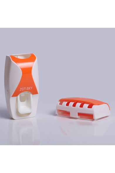 Stylish Automatic Toothpaste Dispenser Squeezer Toothbrush Holder Set