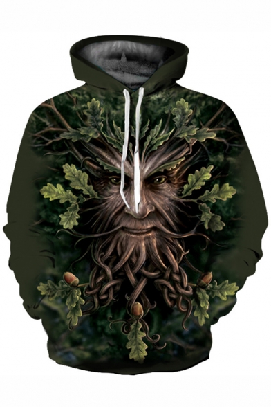 3D Tree Monster Print Long Sleeve Unisex Hoodie