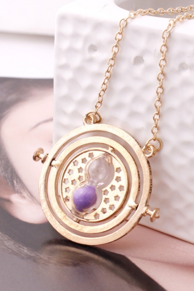 Vintage Hourglass Time Converter Pendant Necklace Gifts