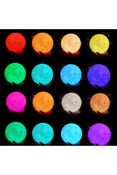 Tik Tok 3D Print Moon Night Light  Remote Control Sixteen Color Lamp Trend