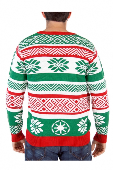 Round Neck Santa Claus Print Long Sleeve Pullover Sweatshirt