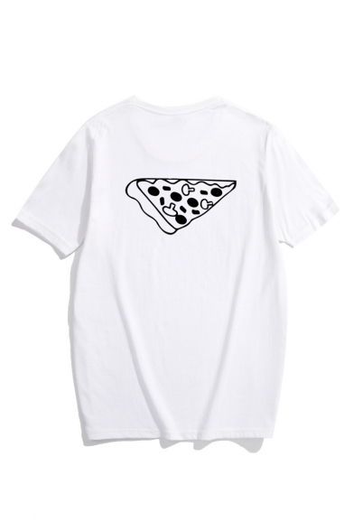 A Slice of Pizza Print Round Neck Short Sleeve T-Shirt