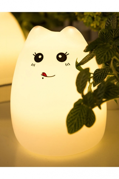 Cute 7 Color Cat Lamp LED Tap Control Night Light
