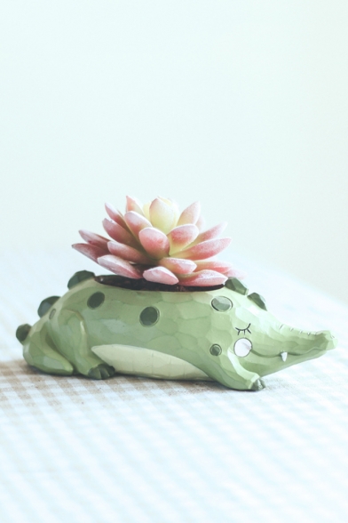 Crocodile Shape Resin Planter For Succulents Desktop Flowerpot