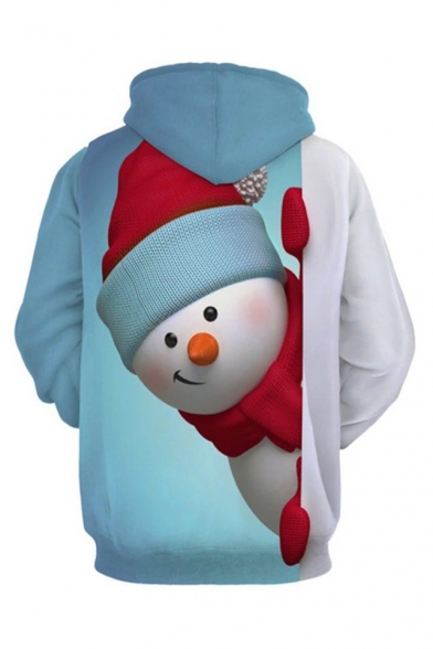 Cute Cartoon Christmas Snowman Printed Regular Hoodie