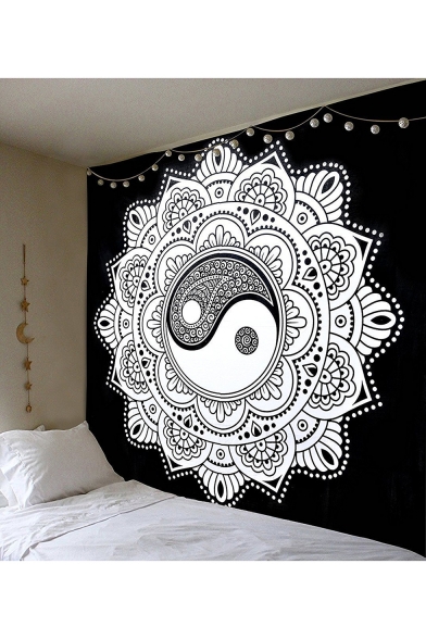 Digital Floral Print Tapestry Bedroom Hanging Curtain