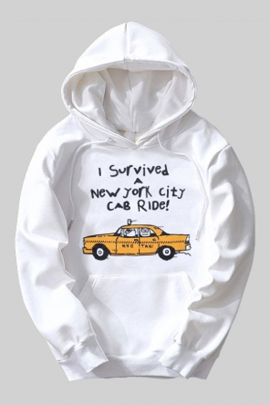 I SURVIVED NEW YORK CITY CAB RIDE Printed Long Sleeve Leisure Casual Unisex Hoodie