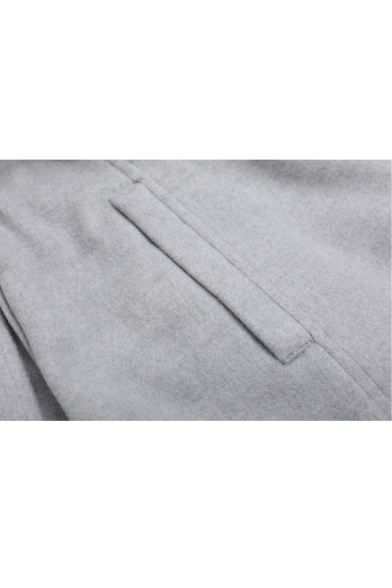 Women's Stylish V Neck Tied Waist Solid Slim Fitted Fleece Cape Coat
