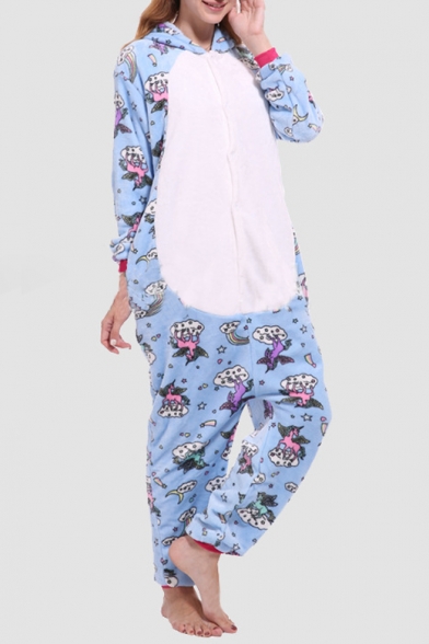 Fleece Unisex Carnival Cosplay Onesie Sleepwear Pajamas for Adult