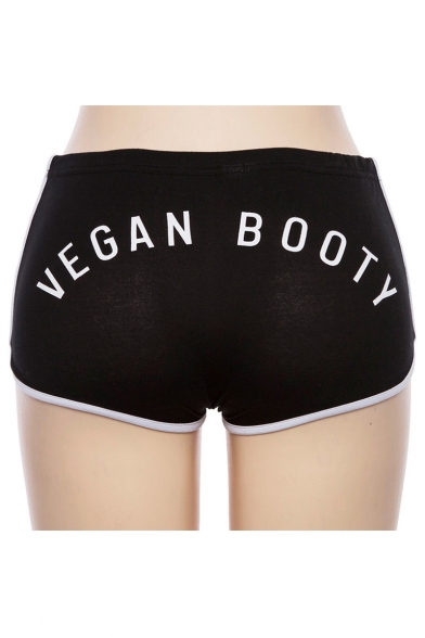 Trendy Letter VEGAN BOOTY Printed Elastic Waist Sexy Knickers