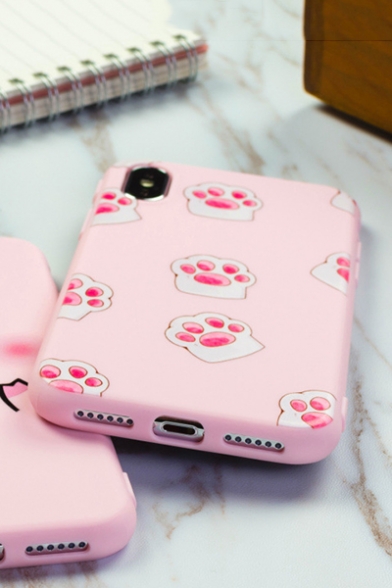 Girls' Lovely Pink Cat Claw Printed iPhone Case