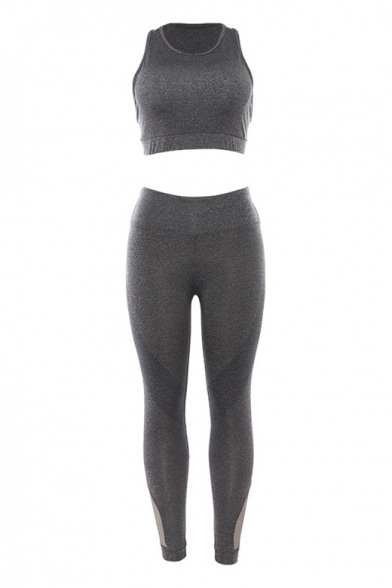 Hot Popular Cropped Tank Top Skinny Fit Pants Sports Yoga Outfit Co-ords