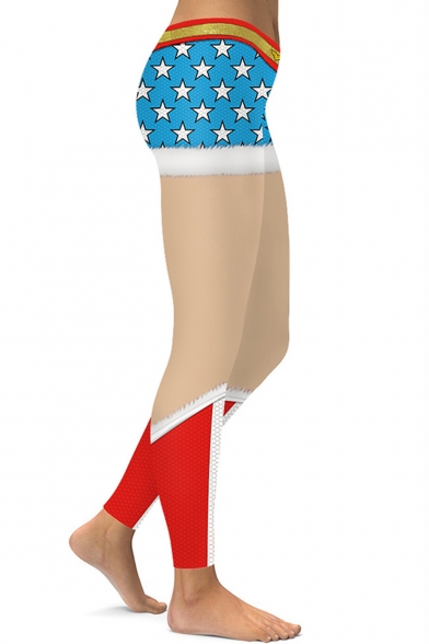 Fashion 3D Christmas Printed Elastic Waist Stretch Leggings