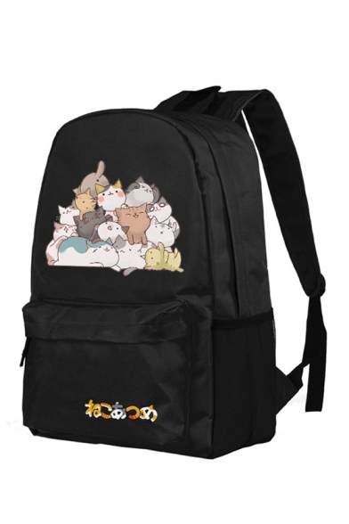Lovely Cartoon Cat Pattern Schoolbag Backpack for Juniors