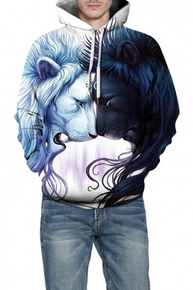 Unique 3D Lion Pattern Winter's Fashion Unisex Hoodie