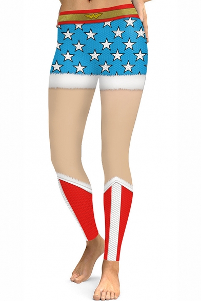 Fashion 3D Christmas Printed Elastic Waist Stretch Leggings