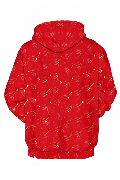 New Fashion Red 3D Christmas Tree Pattern Long Sleeve Loose Fitted Hoodie
