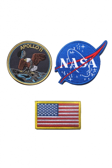 New Fashion NASA Letter Embroidered Unique Three-Piece Velcro Badge