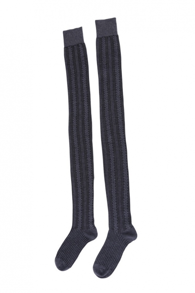 Girls' Lovely Fashion Rib Knitted Over Knee Stockings