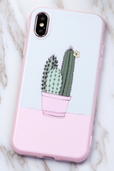Lovely Pink Cactus Printed Shatter-Resistant Unisex iPhone Case