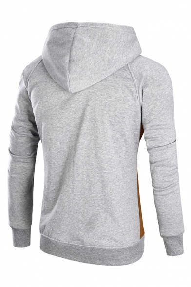 Men's Trendy Color Block Long Sleeve Fitted Sports Hoodie