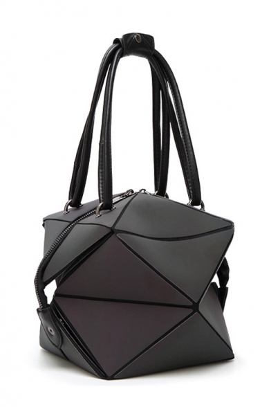 Stylish Multi-Way Folding Geometric Diamond Pattern Shoulder Bag Handbag