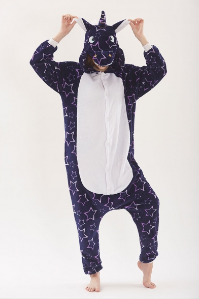 Unisex Fleece Star Printed Pegasus Cosplay Onesie Costume Pajamas