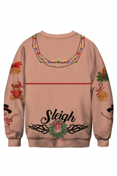 Funny 3D Bra Pattern Christmas Printed Round Neck Long Sleeve Sweatshirt