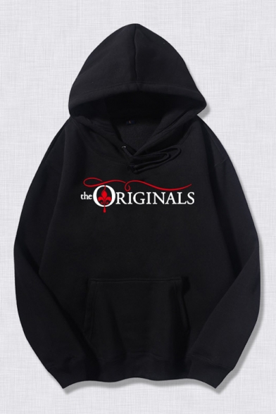 Unisex Long Sleeve Letter THE ORIGINALS Printed Casual Drawstring Hoodie