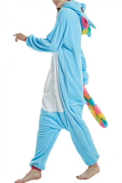 Fashion Fleece Color Block Pegasus Cosplay Onesie Unisex Pajamas for Adult