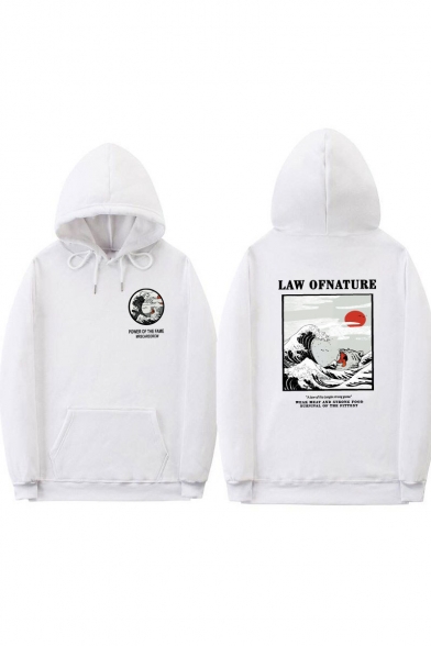 Fashion Letter LOW OFNATURE Printed Back Long Sleeve Unisex Hoodie