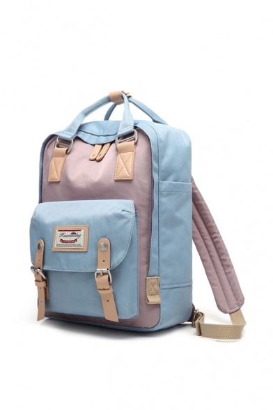 Lovely Color Block Buckle Design Leisure Backpack School Bag for Juniors