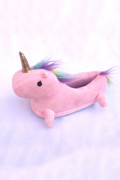 New Arrival Fashion Home Shoes Lovely Unicorn Warm Plush Slippers