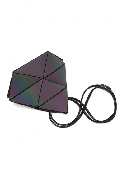 Stylish Multi-Way Folding Geometric Diamond Pattern Shoulder Bag Handbag