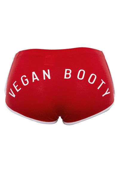 Trendy Letter VEGAN BOOTY Printed Elastic Waist Sexy Knickers