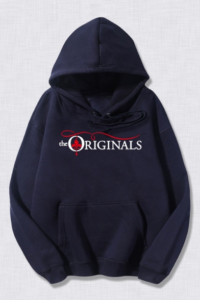 Unisex Long Sleeve Letter THE ORIGINALS Printed Casual Drawstring Hoodie