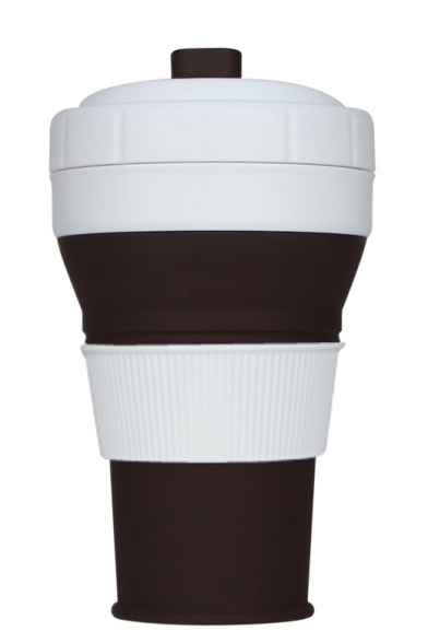 Hot Fashion Color Block Outdoor Traveling Flexible Coffee Cup 6.7*15.5cm