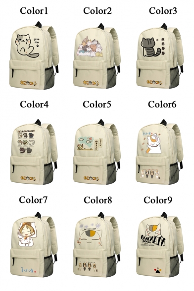 Lovely Cartoon Cat Pattern Schoolbag Backpack for Juniors