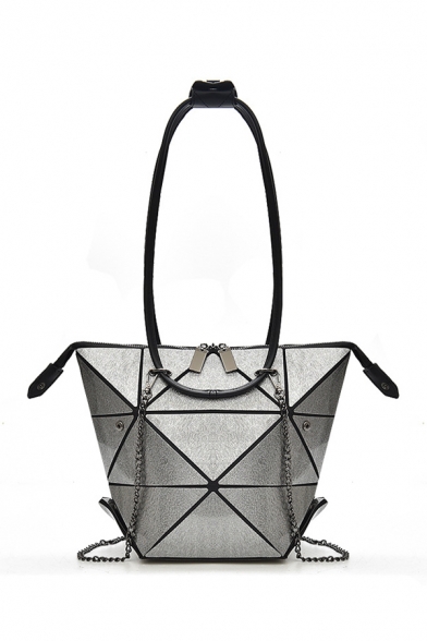 Chic Diamond Lattice Chain Embellished Shoulder Bag Handbag for Women