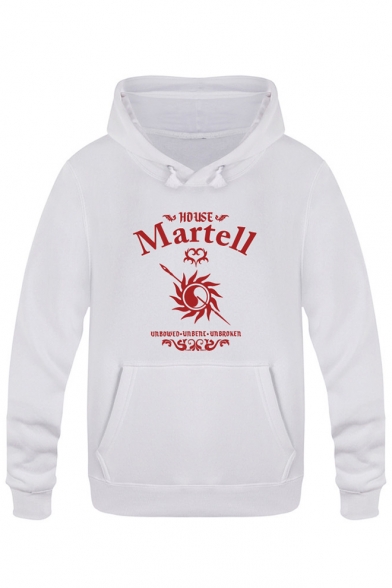 Game of Thrones Letter MARTELL Printed Long Sleeve Hoodie for Men