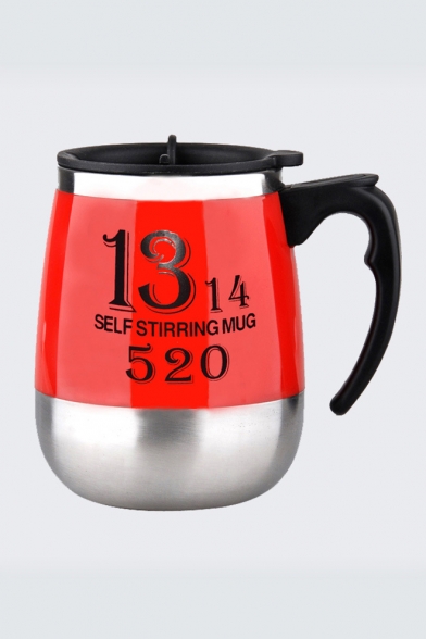 10.5*13cm Fashion Number Print Tik Tok Auto Mixing Cup Self Stirring Mug