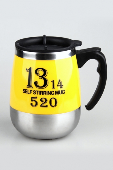 10.5*13cm Fashion Number Print Tik Tok Auto Mixing Cup Self Stirring Mug