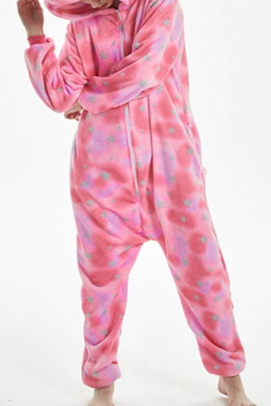 Trendy Pink Pegasus Cosplay Unisex Fleece Costume Onesie Sleepwear Pajamas
